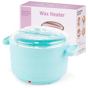 Silicone Wax Warmer for Hair Removal, Foldable Hot Wax Melter Machine for Hard and Soft Wax Beads, 18.6oz Electric Waxing Kit Silicone Heater Pot for Full Body, Legs, Face, Eyebrows & Bikini