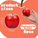 Artificial Apples Fake Frutis Apples, Simulation Apples for Home Decoration Lifelike Normal Size Apples Fake Apples for Kichen Party Chirstmas Decor (6 Pcs Red Apple)