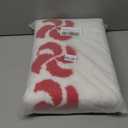 Estmy Cute Christmas Candy 2x3 Throw Rugs Indoor Doormat Non Slip Washable, Holiday Xmas Festive Boho Sweet Colorful Red Scalloped Swirl Small Christmas Area Rugs for Entryway Kitchen Bedroom (24W x 36L)