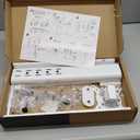 Hemudu Single LCD Computer Monitor Free-Standing Desk Stand Riser for 13 inch to 32 inch Screen with Swivel, Height Adjustable, Rotation, Holds One (1) Screen up to 77Lbs(HT05W-001) White