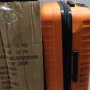 Amazon Basics 26" Hardside Medium Checked Luggage, Expandable Hardshell Suitcase with Wheels, Scratch-Resistant Surface, Four Multi-directional Wheels, Orange
