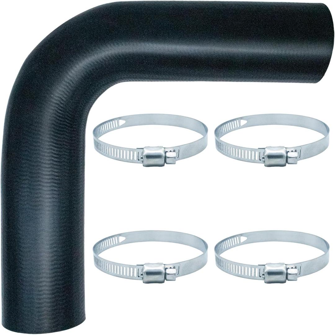 Gasoline Fuel Filler Neck Hose 2 inches Inside 90 degree (2" ID 15 7/8" Long) with 4 Hose Clamps Reinforced Gas tank