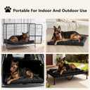 Chew Proof Dog Bed Indestructible for Large Size Durable Dog Crate Pad, Waterproof & Washable Tough Kennel Pet Mats for Aggressive Chewers (Black, L-22''x35'')