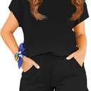 Girls Summer Outfits Casual Lounge Set Cap Sleeve T Shirt and Elastic Waist Shorts 2 Piece Clothing Sets, Size 120