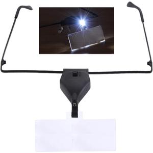 Rongon Headband Magnifying Glasses with Light Hands-Free Magnifier Glass 3 Replaceable Lenses (1.5X, 2.5X, 3.5X) for Eyelash Extensions Jewelry Crafting