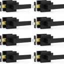 8 Pack Matte Black Door Handles, Passage Door Levers for Hallway & Closet, Interior Keyless Door Knobs Heavy Duty Square Non-Locking Handlesets(2.0lb), Reversible for Left & Right Sided Doors