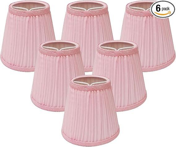 Royal Designs, Inc. CS-1058-5PNK-6 Designer Mushroom Pleat Empire Chandelier Lamp Shade, 3 x 5 x 4.5, Pink, 6-Pack