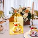 JOYIT Arch Wedding Table Numbers 1-20 with Stands 5" X 7" Acrylic Mirrored Gold Table Number Holders, Perfect for Wedding Receptions, Parties, Anniversaries, and Events