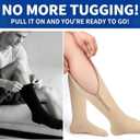 Plus Size Compression Socks for Women Men Wide Calf L/XL-5XL (15-20mmhg) Knee High Socks Support Compression Stockings for Nurses and Flying (Zipper - 3 Pairs - Nude)