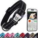 Dog Collar with QR Code, Reflective Pet Collar, Soft Neoprene Padded & Safety Locking Buckle Adjustable Dog Collar for Large Dogs(Black,L)