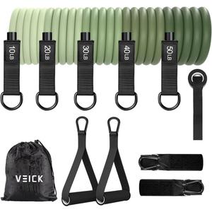 VEICK Resistance Bands, Exercise Bands, Workout Bands, Resistance Bands for Working Out with Handles for Men and Women, Exercising Bands for Fitness Weights Work Out at Home (Green) VEICK Resistance Bands, Exercise Bands, Workout Bands, Resistance Bands for Working Out with Handles for Men and Women, Exercising Bands for Fitness Weights Work Out at Home (Green)