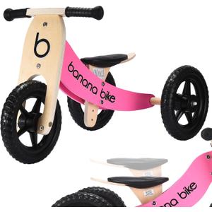 Banana Bike - Lightweight Kids Balance Bike for Boys & Girls - Eco-Friendly Wooden Frame, Durable and Safe, Pink,Toddler Training Bike for 2, 3, 4, and 5 Year Old - Unisex Bike for Young Riders