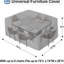 OutdoorLines Outdoor Waterproof Patio Table Furniture Set Covers - Square Couch Sectional Cover Outside Weatherproof Patio Furniture Covering for Deck, Lawn and Backyard 74" L x 74" W x 28" H, Grey