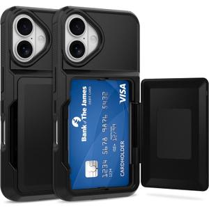 ZIYE Designed for iPhone 17 Wallet Case with Card Holder,Store up 4 Credit Card Case Anti-Scratch Shockproof Cover Compatible with iPhone 17 6.3 Inch Black