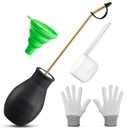 14OZ Diatomaceous Earth Powder Duster, Bulb Sprayer Insect Duster, Garden Powder Applicator Dispenser with Long Metal Tube for Home Organic Gardening Agricultural Supply