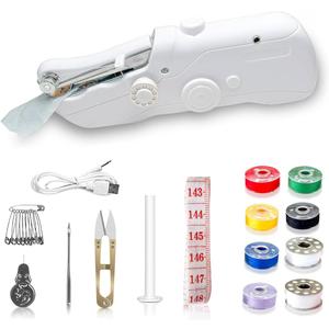 Handheld Sewing Machine, Portable Mini Sewing Machines for Beginners, Quick Stitching with Accessory Kit, Electric Sewing Machine for DIY Projects at Home or Travel