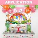 Happy Easter Backdrops Photography Banner Decorations, 5 x 7ft Rabbit Activity Background Supplies Egg Theme Photography Banner Decorations for Party Decorations