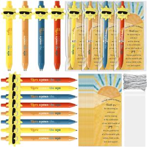 Sayglossy 40 Sets Here Comes The Son Theme Baby Shower Favors for Guests Ballpoint Thank You Card Organza Bag Boho Sunshine Baby Shower Gifts for Gender Reveal Party
