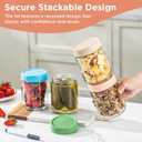 6 x DRKIO 16 Oz Overnight Oats Containers with Lids - 6 Pack Glass Storage Jars with Airtight Lids Wide Mouth Mason Food Jars Great for Meal Prep Salad Chia Pudding Snacks Yogurt Sugar Spice Cereal
