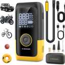 Tire Inflator Portable Air Compressor, Ultra Fast Dual-Cylinder Air Pump for [Pickup & Large Car Tires] with Fine-Tune Mode, Pressure Gauge, 12000mAh&45W Fast Charge fits MPV, SUV, Cars, Motor