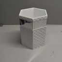 Creative Scents Quilted Mirror White Bathroom Trash Can  Decorative Waste Basket for Bathroom - Space Friendly Mirrored Wastebasket Bin, for Elegant Bathroom, Bedroom Decor