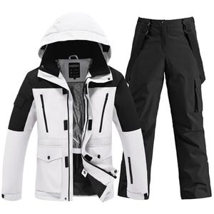 Men's Ski Suit Waterproof Snowsuits Two Piece Snowboard Jacket and Pants Set Outdoor Winter Snow Suits Windproof Size S