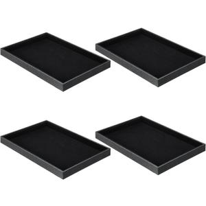 Quelay Stackable Jewelry Tray Jewelry Organizer Tray Showcase Display Empty Plate Bracelet Ring Earring Organizer (Black)