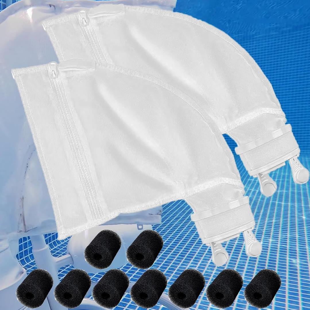 Pool Spa Part 280 480 Pool Cleaner Bags Fit Nylon Mesh Pool Cleaner All Purpose Bag - with 9 Sweep Hose Tail Scrubbers Replacement Polaris Pool Cleaner Bags Fits Polaris, Replaces K13, K16