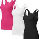 EUYZOU Women's Tummy Control Shapewear Tank Tops - Seamless Body Shaper Compression Top XL