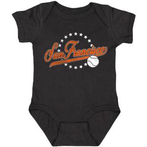 Retro Vintage Style Kid's Bodysuit for Baseball Fans