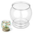 Plastic Fish Bowl 38 oz Decorative Small Mini Fishbowl Round Plastic Aquarium Fish Bowls Unbreakable Heavy Duty Bowl for Centerpiece Vases, Party Decorations, Pack of 1