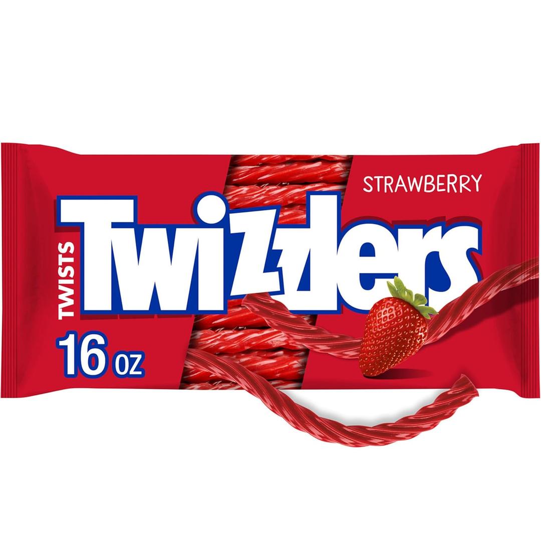 TWIZZLERS Twists Strawberry Flavored Licorice Style, Chewy Candy Bag, 16 oz (EXP 04/01/26)