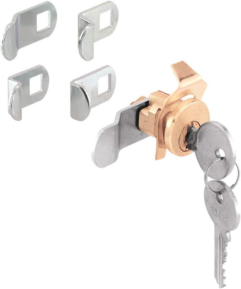 Prime-Line U 9940 Mailbox Lock  Replacement, Multipurpose Mailbox Lock for Several Brands  Brass Finish, ILCO 1003M Keyway, Opens Counter-Clockwise with 90 Rotation (1 Set)