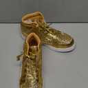 IGxx Glitter White Shoes for Men Fashion High Top Casual Sequin Sparkly Sneakers Men's Bling Shiny Size 40