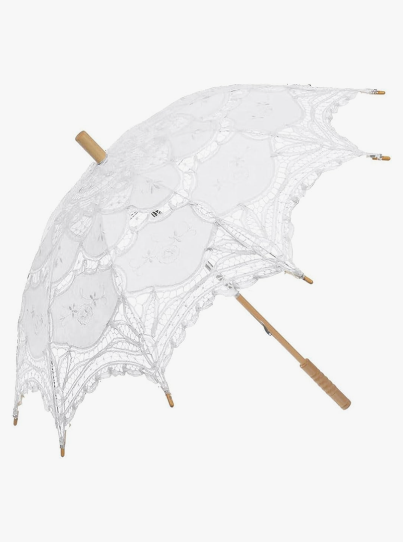 Lace Parasol Umbrella Vintage Wedding Bridal Lace Umbrella for Decoration Photo Tea Party 32 Inch Adult Size