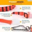 Prong Collar for Dogs - Adjustable Pinch Collar with PVC Coated Strap & Stainless Steel Chain - Safe Dog Training Prong Collar for Large Dogs - Choke Collar with Soft Rubber Tips (Orange)