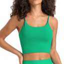Lemedy Women Padded Sports Bra Fitness Workout Running Shirts Yoga Tank Top (Green, S)