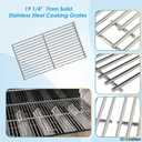 19 1/4" Cooking Grates Replacement Parts for Nexgrill, Kitchen Aid, Kirkland, Jenn Air, Brinkmann and Other Grill, 7MM Solid Stainless Steel Cooking Grid for Members Mark