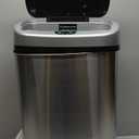iTouchless SensorCan 13 Gallon Kitchen Trash Can with Lid & Odor Filter  Motion Sensor Stainless Steel Garbage Bin for Home, Office, or Garage  Slim Oval Shape, Large Capacity Design