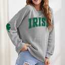 St. Patrick's Day Sweatshirt for Women Lucky Shamrock Long Sleeve Sweater Irish Clover Casual Graphic Pullover Tops (XL)