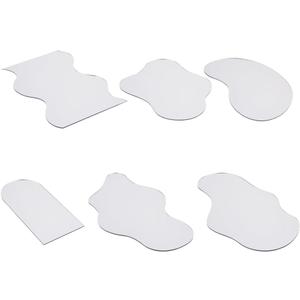 6 Pcs Ripple Shape Acrylic Mirror Reflection Board, Wave Cloud Pea Arch Photo Props Mirror Photography Ornaments Reflective Display Sheet for Jewelry Makeup Product Background