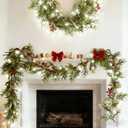 2PCS 6Ft Artificial Norfolk Pine Garlands, Real Touch Winter Christmas Garland, Green Artificial Greenery Garland for Table, Mantle, Wall, Indoor, Outdoor Christmas Decorations (2, 6FT)