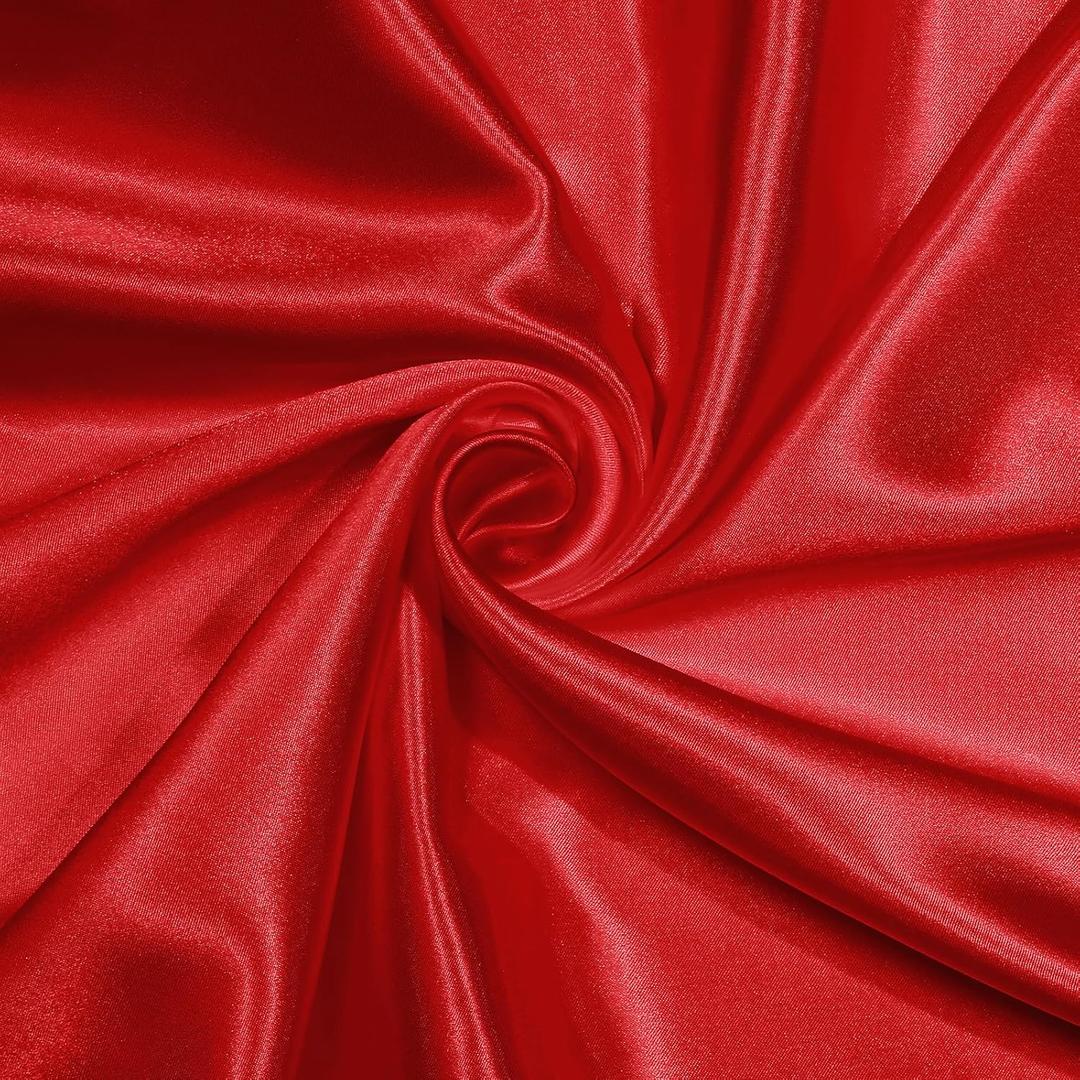 NSGZ Red Satin Fabric by The Yard, 2 Yards 60" Wide Silky Fabric, Solid Satin Cloth Fabric for Bridal, Wedding, Dress, Crafting, Decoration