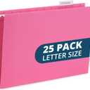 Blue Summit Supplies 25 Pink Hanging File Folders Letter Size, Reinforced Hanging File Folders Pink, Designed for Home and Office Color Coded Organization