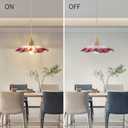 Vintage Pendant Light Fixture Glass Hanging Light Fixture Folwer Light Pendant Lights Modern Lighting for Bedroom Kitchen Island Hallway Bathroom Purple Sunflower