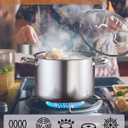 Cook N Home 7 Quart Tri-Ply Clad Stainless Steel Stockpot with Glass Lid