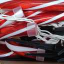 VCOKEN 10'' Christmas Candy Cane Pathway Markers Lights - Set of 10 Christmas Stakes Lights Outdoor Pathway Decorations, Connectable & Light Up Xmas Holiday Party Yard Art Indoor Outdoor Ornament (Red)