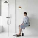 16 Inchs Foldable Shower Seat Wall Mounted, Folding Shower Seat for Adults, 400lbs Max Load for Inside Shower, Small Shower Spaces (White)