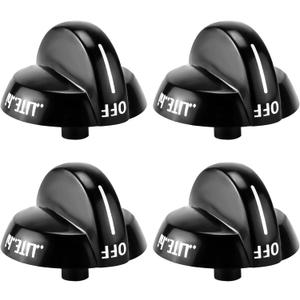 Funmit 316220009 Top Burner Stove Knob Replacement for Frigidaire Replaces AP4322122 PS1991531 EAP1991531 (Black, 4 Pack)