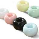 6 Piece Ceramics Toothbrush Holders Mini Donut Shape with Tooth Brush Stand for Razor Stand, Makeup Brush,Pens, Stylus,Stand Ring for Bathroom Vanity Countertops